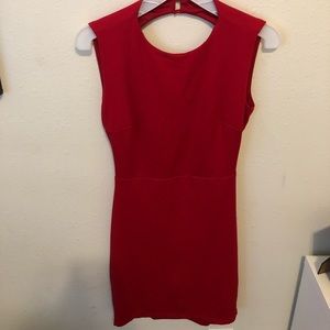 Red backless dress